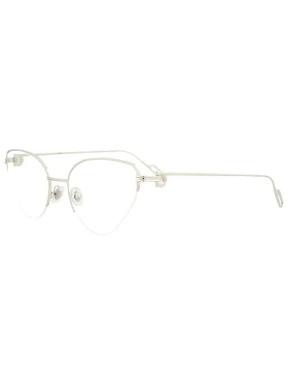 New Cartier Womens Cat Eye Silver Silver Transparent Fashion Designer Eyeglasses